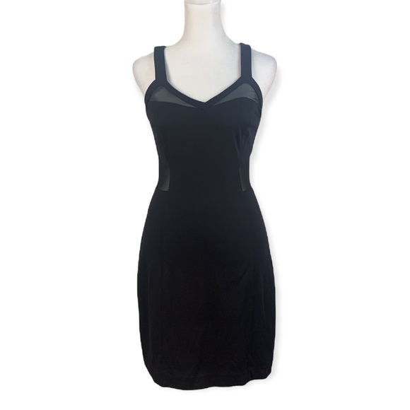 Express Black Bodycon Dress with Mesh Cut Outs - Picture 2 of 14